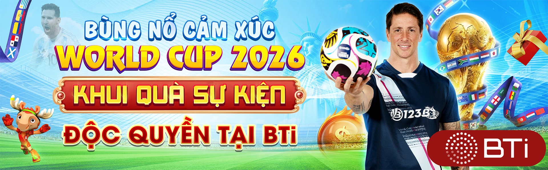 Banner trang chủ 123B với giao diện giải trí trực tuyến hiện đại